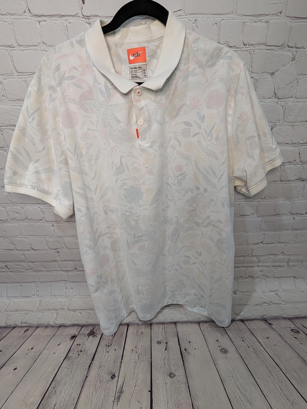 Nike Men’s Cream Polo with Subtle Floral Print